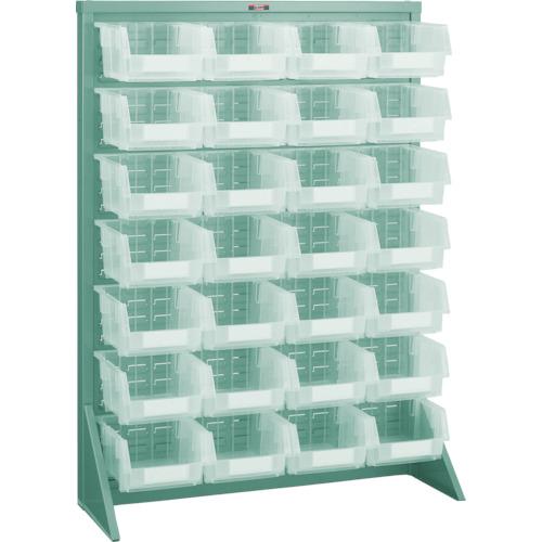 ■TRUSCO パネルコンテナラック 床置型 コンテナ大透明X28 緑〔品番:T1228NTM〕【3526810:0】[直送DS][店頭受取不可]