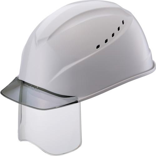 タニザワ エアライトS搭載ヘルメット(透明バイザータイプ・溝付・シールド付) 透明バイザー:グレー/帽体色:白 ( 123VJ-SH-V2-W3-J ) エアライトS搭載ヘルメット（透明バイザータイプ・溝付・シールド付