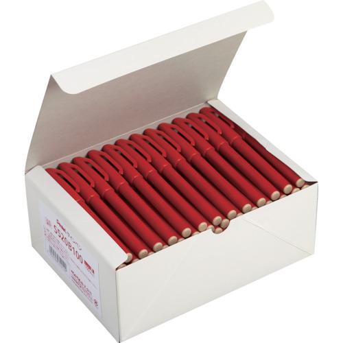 ■PENTEL 水性ペン ぺんてるサインペン 赤 100本〔品番:S520B100〕【3582555:0】[店頭受取不可]