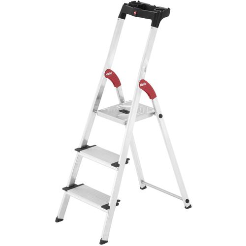 ■ハセガワ 上枠付踏台 L-80 3ステップ(17772)〔品番:L803〕【3599930:0】[店頭受取不可]