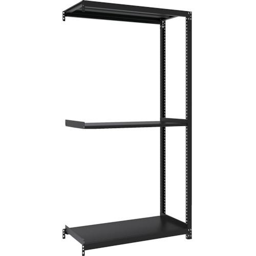 ■TRUSCO スチールラック M1型ボルトレス軽量棚900X420XH1800 3段 連結 サテンブラック〔品番:M16343BSB〕【3619840:0】[店頭受取不可]