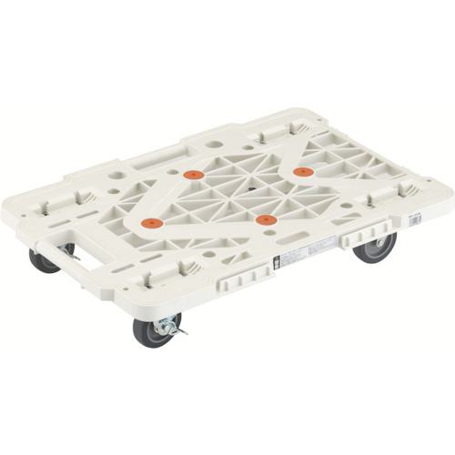 ■TRUSCO 樹脂製平台車  ルートバンメッシュタイプ 615X415 自在側ストッパー付 白〔品番:MPK600SW〕【3619966:0】[店頭受取不可]