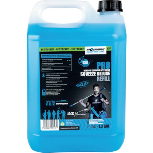 ■モアマン ガラス用洗剤 スクイーズデラックス 詰替用5L〔品番:M25147〕【3624673:0】[店頭受取不可]