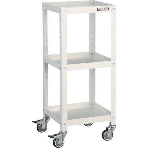 ■TRUSCO ツールワゴン ラビットワゴン 360X360 ウレタン車輪 ホワイト〔品番:RBW933UW〕【3663612:0】[直送DS][店頭受取不可]