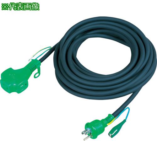 ■NICHIDO スタミナトリプルポッキン延長コード アース付 20m 黒〔品番:PPTF20E〕【3686566:0】[店頭受取不可]