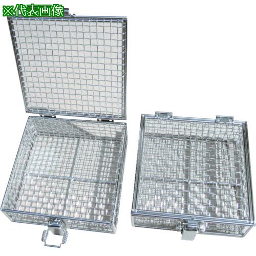 ■オオモリ 蝶番蓋付バスケット中 150×150×100〔品番:OM105451〕【3687758:0】[店頭受取不可]