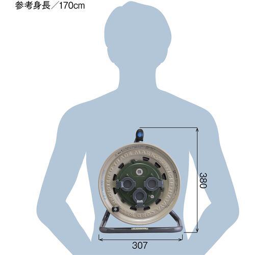 ■ハタヤ 屋外用コードリール サンタイガーレインボーリール 単相100Vアース付 50m〔品番:GX501K〕【3703398:0】[店頭受取不可]_3