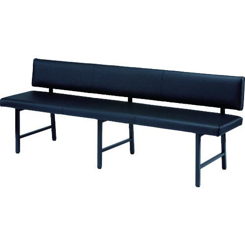 ■TRUSCO ロビーチェア 背付き 1800×446×420H ブラック〔品番:TMC1944BK〕【3748197:0】[直送DS][店頭受取不可]
