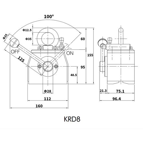 ■KITO スーパーマグ KRD形 使用荷重 平鋼80kg 丸鋼60kg(Φ120) 永久磁石・リフティングマグネット【選べる使用荷重】 KRD8〔品番:KRD08〕【3779708:0】[店頭受取不可]_7