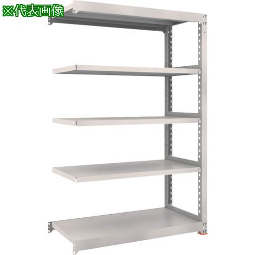 ■TRUSCO M3型中量棚 1200X571XH1200 5段 連結 免震樹脂ベース付 ネオグレー〔品番:M34465BSFC〕【3785230:0】[店頭受取不可]
