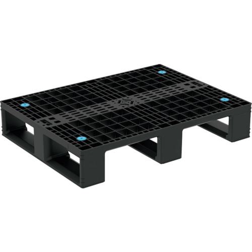 ■サンコー リサイクルプラスチックパレット 804959 D4-608 ブラック〔品番:80495900BKRCP〕【3791435:0】[店頭受取不可]