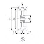 ■EVN ブッシングプーリー SPB 300mm 溝数3〔品番:SPB3003〕【3806596:0】[店頭受取不可]