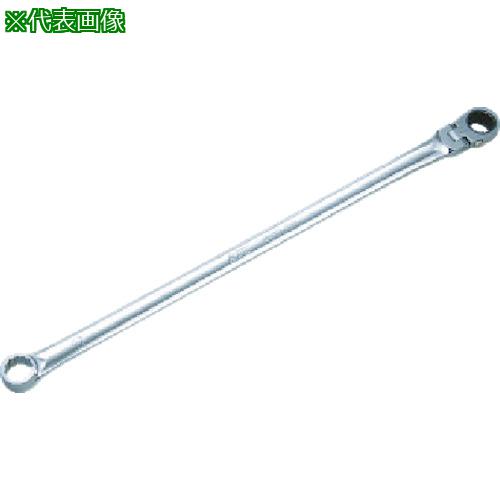■KTC 超ロングラチェットめがねレンチ(首振りタイプ) 15mm〔品番:MR15L15F〕【3838111:0】[店頭受取不可]