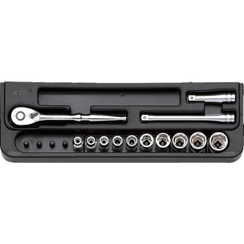 ■KTC 6.3sq.ソケットレンチセット(13点) 差込角1/4インチ〔品番:TB210B〕【3839192:0】[店頭受取不可]