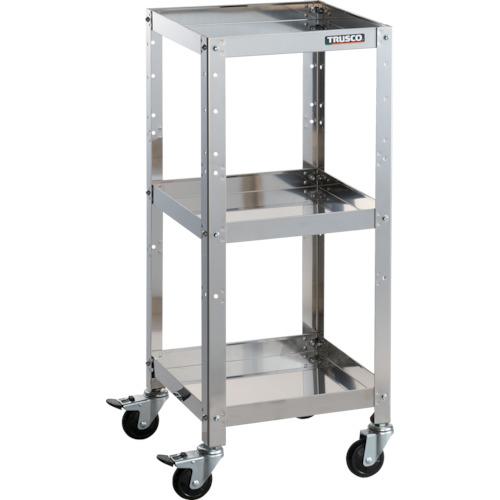 ■TRUSCO ステンレスワゴン クリーンラビット 75φゴム車鉄金具 360×360×H880 3段〔品番:CRB933〕【3933539:0】[直送DS][店頭受取不可]