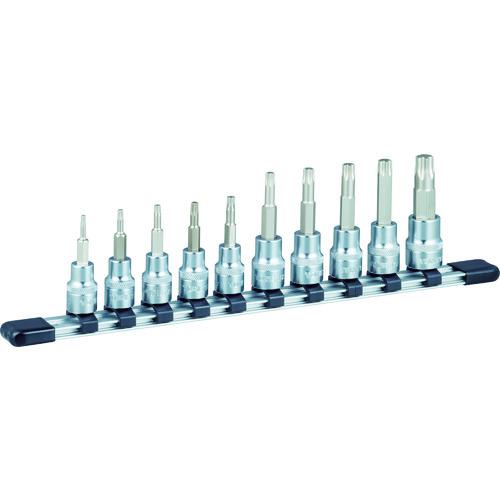 ■TONE トルクスソケットセット(強力タイプホルダー付) 10pcs〔品番:HTX310〕【3964655:0】[店頭受取不可]