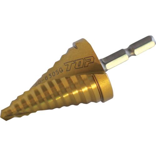 ■TOP 電動ドリル用六角シャンクスパイラルステップドリル ゴールドタイプ〔品番:ESD630SG〕【3970892:0】[店頭受取不可]