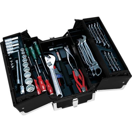 ■TONE 整備用工具セット TSH430ツールセット 52点セット マットブラック〔品番:TSH430BK〕【4057996:0】[店頭受取不可]
