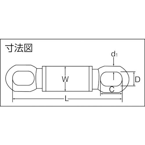 ■TAIYO シャックル ダブルサルカン 3トン(1028088)〔品番:BS103〕【4072626:0】[店頭受取不可]_1