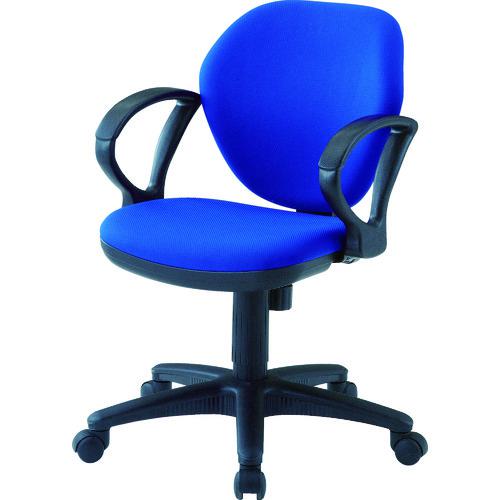 ■TRUSCO オフィスチェア 肘付 青〔品番:T10AB〕【4086350:0】[直送DS][店頭受取不可]