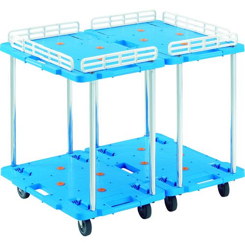 ■TRUSCO 樹脂製台車 ルートバン 2段式 370X500 青〔品番:MPB502B〕【4144198:0】[直送DS][店頭受取不可]_1