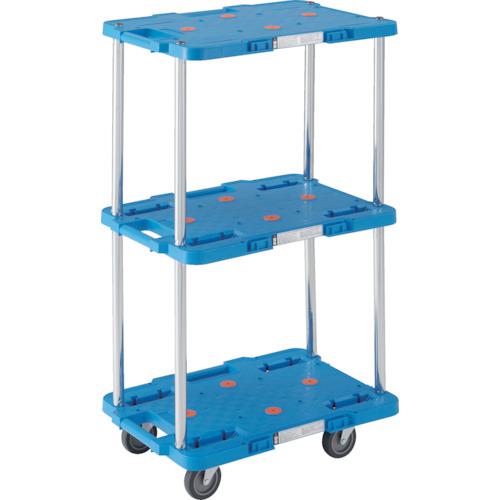 ■TRUSCO 樹脂製台車 ルートバン 3段式 370X500 青〔品番:MPB503B〕【4144236:0】[直送DS][店頭受取不可]
