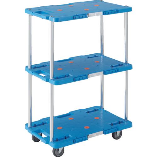 ■TRUSCO 樹脂製台車 ルートバン 3段式 400X600 青〔品番:MPB603B〕【4144392:0】[直送DS][店頭受取不可]