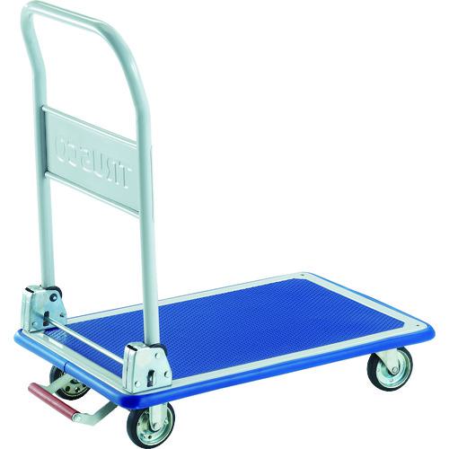 ■TRUSCO プレス製台車 ドンキーカート 折りたたみ式740×480 ピン式固定車ストッパー付〔品番:101NKB〕【4144988:0】[店頭受取不可]
