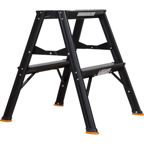 ■TRUSCO アルミ製踏台 2段 高強度型 黒〔品番:TSAF2BK〕【4234111:0】[店頭受取不可]