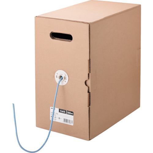 ■BUFFALO 【期間限定特価2026年3月末まで】 Cat6 LANケーブル 300m 単線 ブルー〔品番:BL63000BL〕【4293437:0】[店頭受取不可]