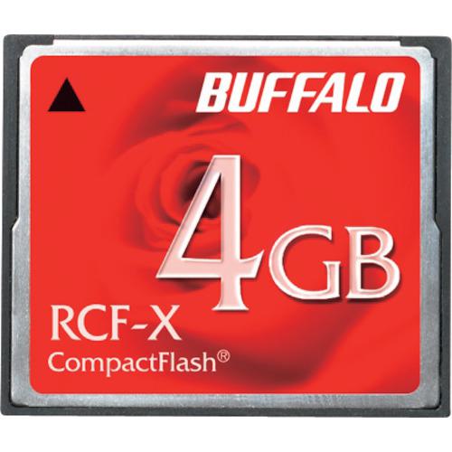 ■BUFFALO コンパクトフラッシュ ハイコストパフォーマンスモデル 4GB〔品番:RCFX4G〕【4296772:0】[店頭受取不可]