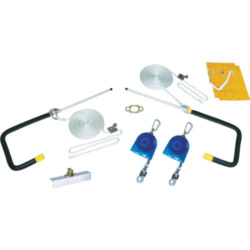 ■TSUYORON 屋根上作業用墜落防止器具 YU-420 ヤネロップ 2名用〔品番:YU420BX〕【4299264:0】[店頭受取不可]