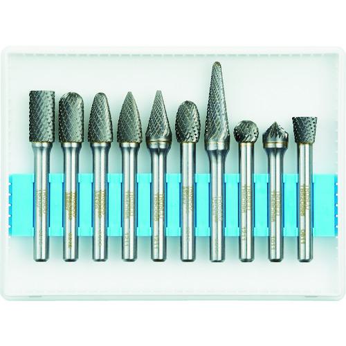 ■TRUSCO 超硬バーセットCシリーズ 軸6mm 刃径9.5mm 10本セット〔品番:TBC09510S〕【4365607:0】[店頭受取不可]