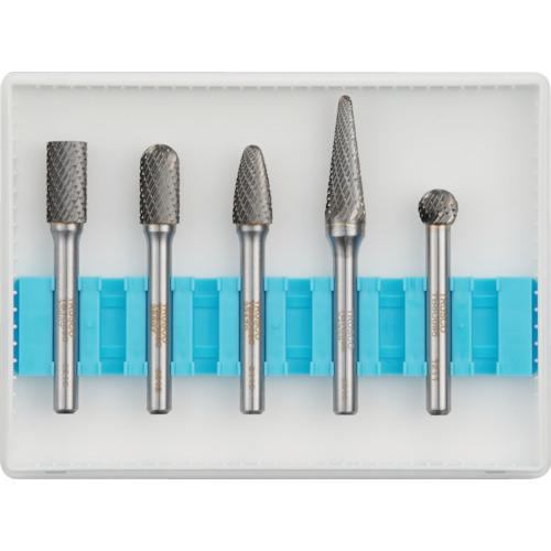 ■TRUSCO 超硬バーセットCシリーズ 軸6mm 刃径9.5mm 5本セット〔品番:TBC0955S〕【4365615:0】[店頭受取不可]