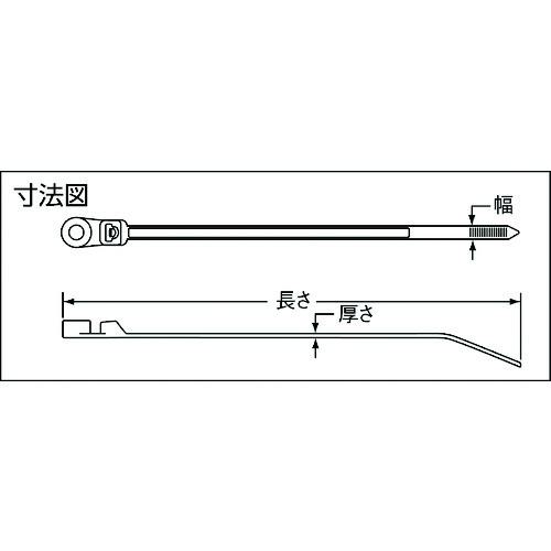 ■PANDUIT ネジ止めタイプナイロン結束バンド 耐候性黒 (250本入) PLC4HS25TL0(8146436) PANDUIT ステンレス爪ロック式ナイロン結束バンド 耐候性黒 幅3.6mm 長さ