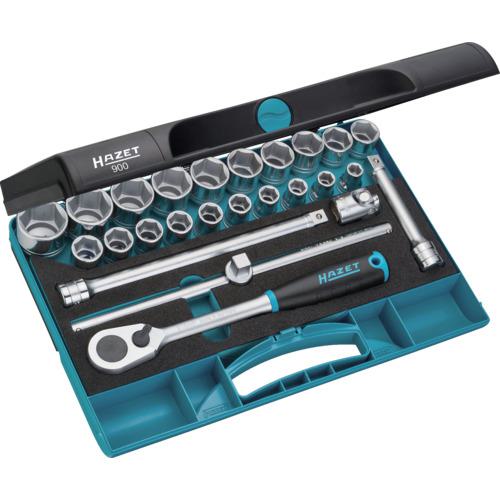 ■HAZET ソケットレンチセット(6角タイプ・差込角12.7mm)〔品番:900〕【4395719:0】[店頭受取不可]