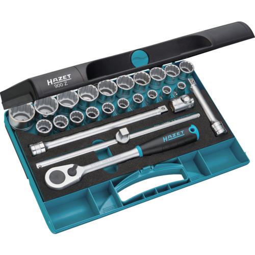 ■HAZET ソケットレンチセット(12角タイプ・差込角12.7mm)〔品番:900Z〕【4396294:0】[店頭受取不可]