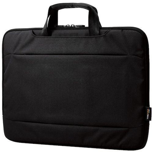 ■ELECOM パソコンケース リサイクル素材 手提げ 撥水 防汚 CORDURA 15.6インチ ブラック〔品番:BMIBLW15NBK〕【4412406:0】[店頭受取不可]