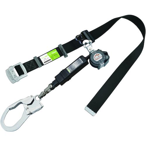 ■タイタン 胴ベルト型ロック付き巻取式 シングル Ribraライト ブラック〔品番:RBLN506BL〕【4423911:0】[店頭受取不可]
