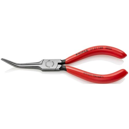 ■KNIPEX 45°先曲ニードルノーズプライヤー 160mm プラスチックハンドル〔品番:3121160〕【4467680:0】[店頭受取不可]