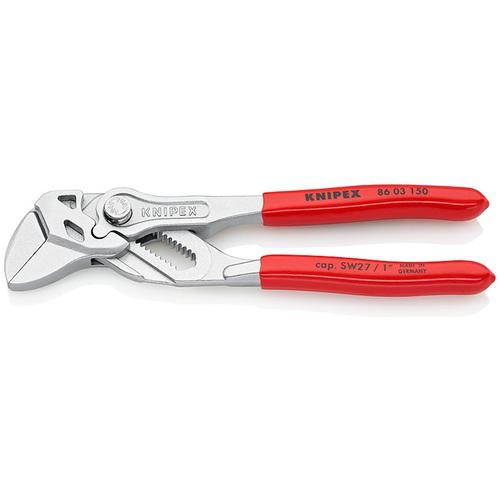 ■KNIPEX プライヤーレンチ ソフトプラスチックハンドル クロムメッキ 150mm〔品番:8603150〕【4469232:0】[店頭受取不可]