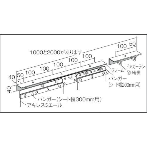 ■Achilles ストリップ型ドアカーテン アキレスミエール一般制電2.0×300〔品番:MI23030〕【4557026:0】[店頭受取不可]_2