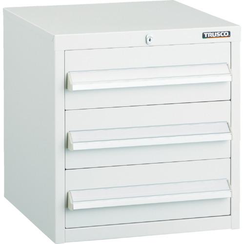 ■TRUSCO LVR型キャビネット 392X412XH420 引出3段 W〔品番:LVR424W〕【4652321:0】[店頭受取不可]