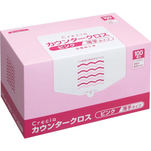 ■クレシア カウンタークロス 薄手タイプ ピンク〔品番:65422〕【4705190:0】[店頭受取不可]