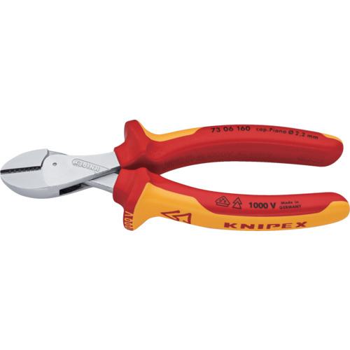 ■KNIPEX 絶縁コンパクトニッパー X-CUT 1000V絶縁ハンドル〔品番:7306160〕【4715900:0】[店頭受取不可]