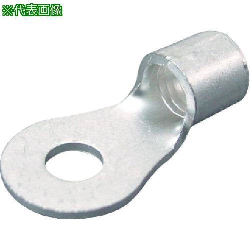 ■ニチフ 裸圧着端子 R形(100P) より線26.66~42.42 外寸15.3mm スタッド径6.4mm〔品番:R386S〕【4731476:0】[店頭受取不可]