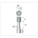 ■ナカニシ ビトリファイドダイヤバー 円筒型 φ6×6×軸φ6 #180〔品番:14834〕【4761740:0】[店頭受取不可]