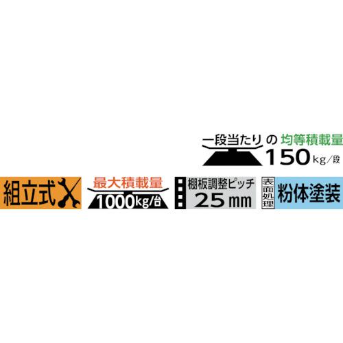 ■TRUSCO スチールラック M1.5型棚 900X300XH1800 4段 傾斜2段 連結〔品番:M1.56334K2B〕【4843398:0】[直送DS][店頭受取不可]_2
