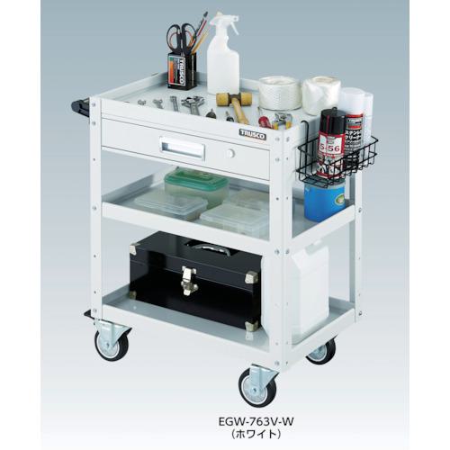 ■TRUSCO ツールワゴン イーグルワゴン 600X400XH880 深型3段 ホワイト〔品番:EGW963F3W〕【4878434:0】[直送DS][店頭受取不可]