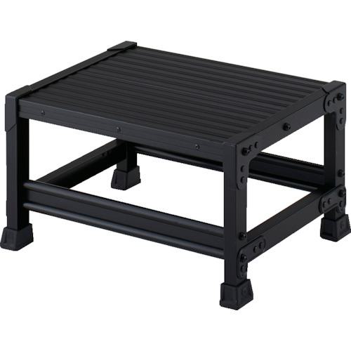 ■TRUSCO 作業用踏台 アルミ製・高強度タイプ 1段 ブラック〔品番:TSF153BK〕【4879589:0】[店頭受取不可]